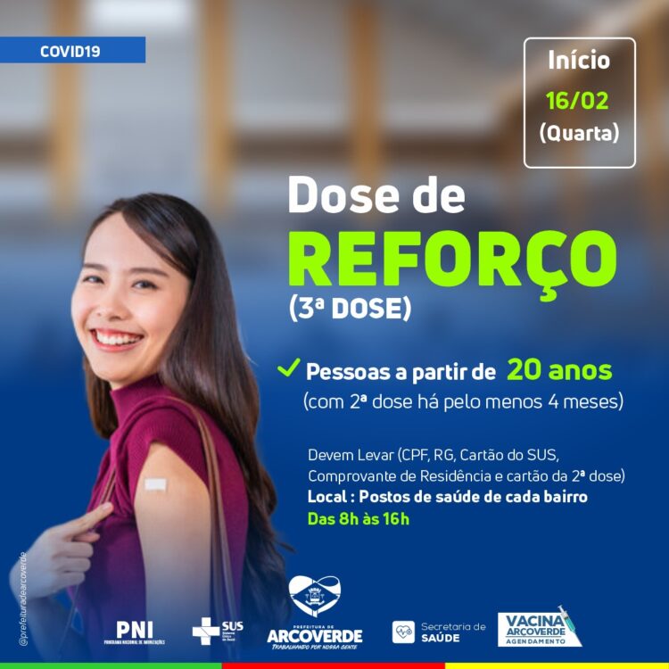 Arcoverde abre dose de reforço contra a Covid-19 para quem tem 20 anos ou mais