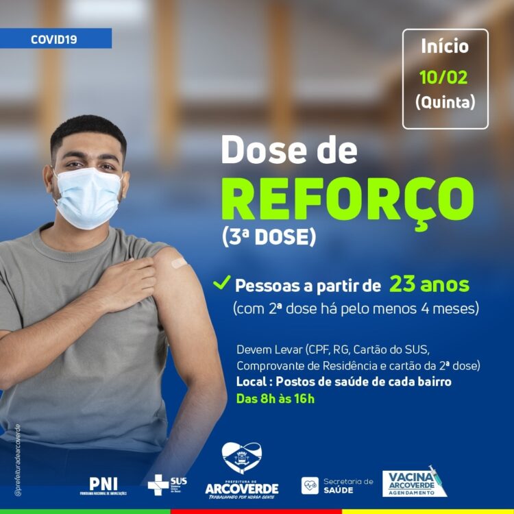 Arcoverde amplia dose de reforço contra a Covid-19 para quem tem 23 anos ou mais