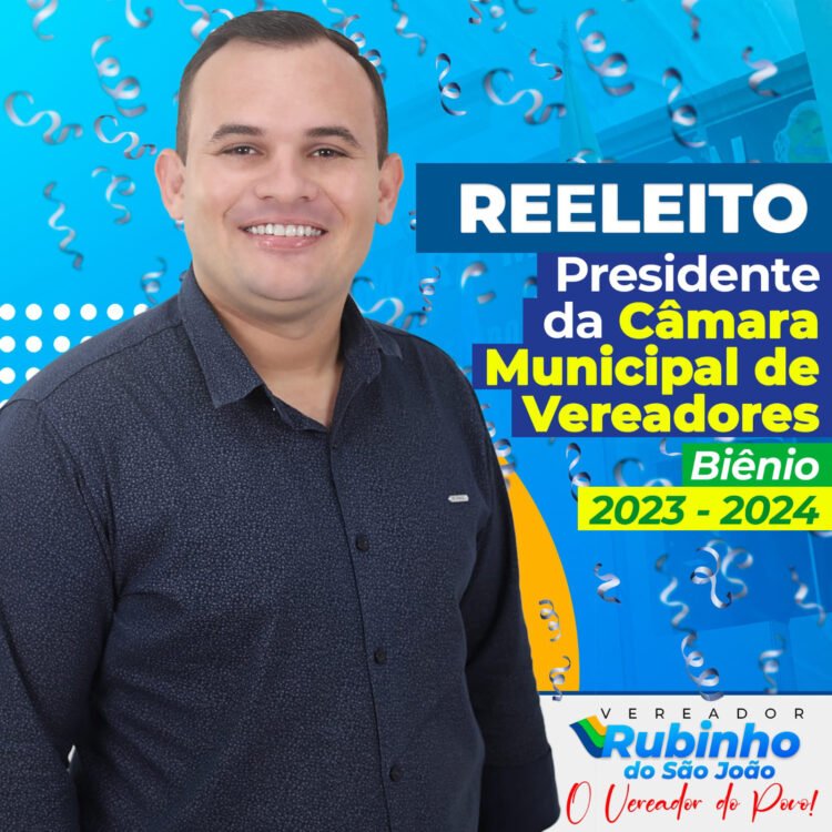 Rubinho do São João é reeleito como Presidente da Câmara de Vereadores de Afogados da Ingazeira