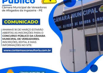Concurso público da Câmara de Vereadores de Afogados da Ingazeira abre inscrições nesta sexta (18)