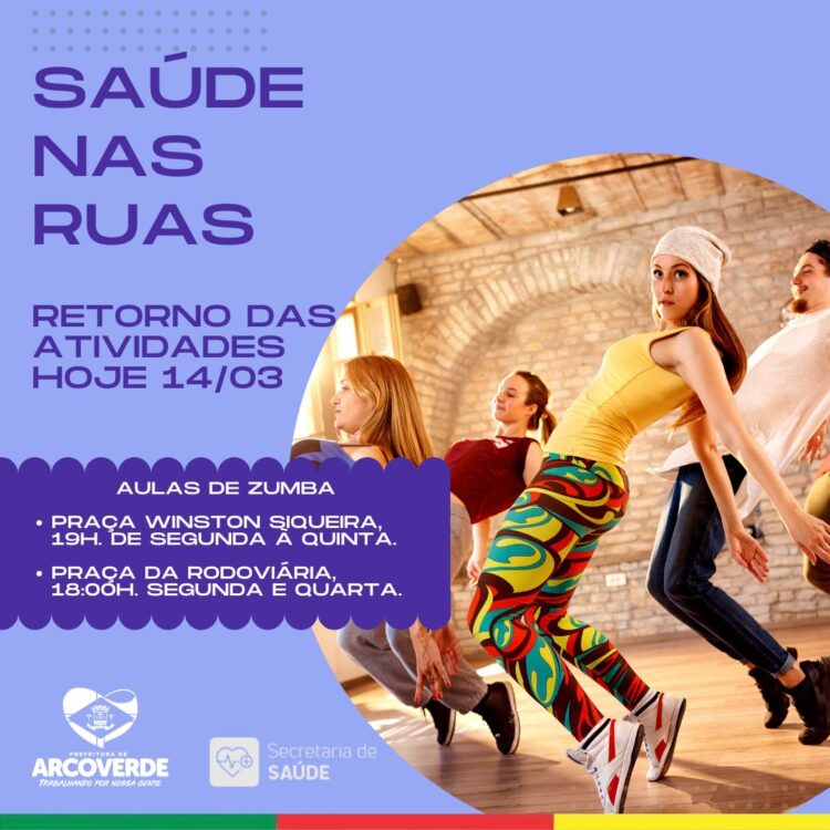 Projeto Saúde nas Ruas volta a realizar polos de zumba em praças de Arcoverde, a partir desta segunda-feira (14)