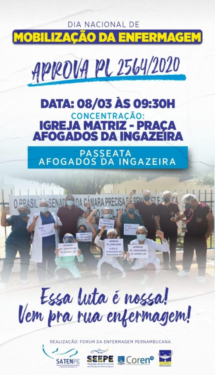 Profissionais de enfermagem vão realizar passeata em Afogados