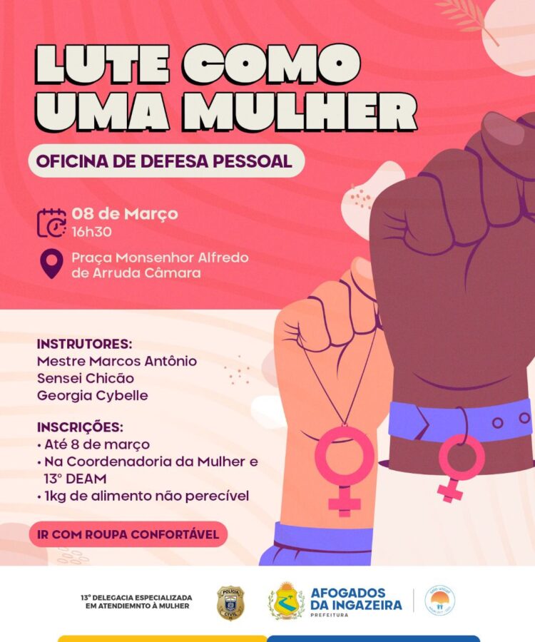 Prefeitura de Afogados e Delegacia da mulher irão promover oficina de defesa pessoal para as mulheres