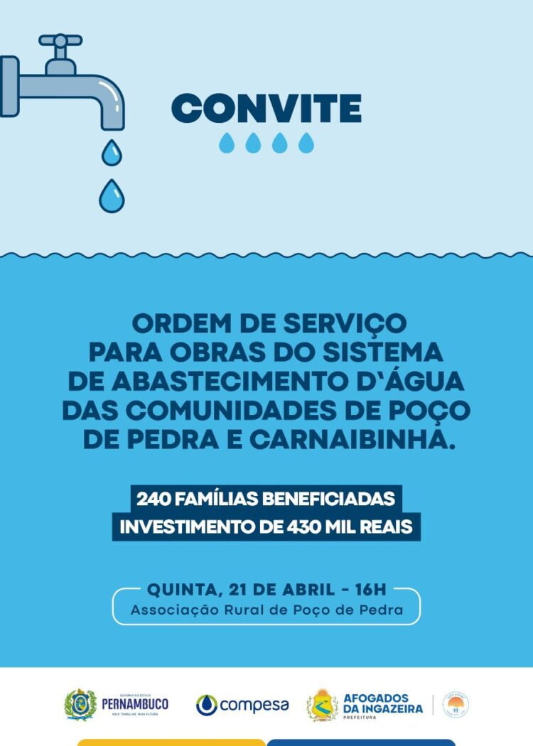 Afogados: Compesa e Prefeitura vão levar água encanada às comunidades de Poço de Pedra e Carnaibinha