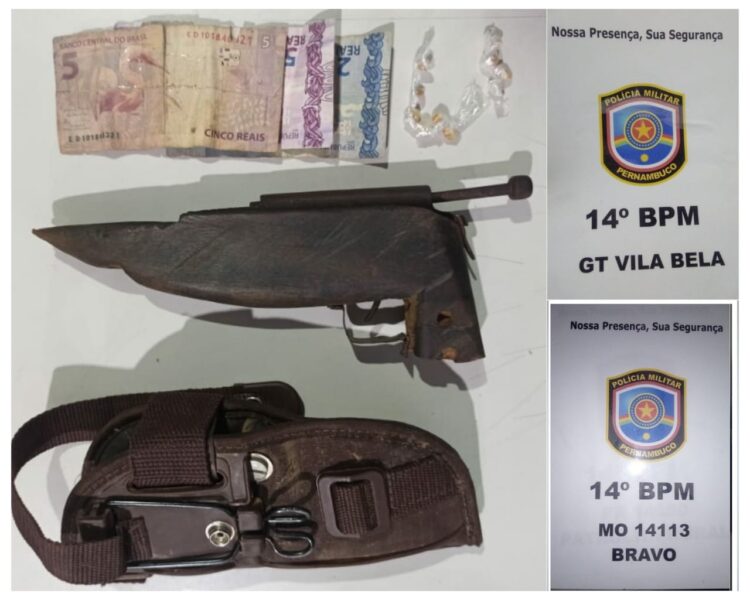 Em Serra Talhada, assaltante é capturado com entorpecente e arma de fogo