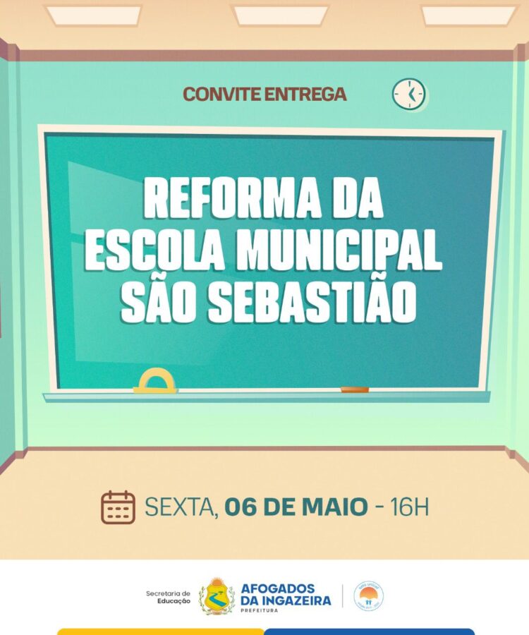Sandrinho vai entregar reforma da Escola Municipal São Sebastião nesta sexta (06)