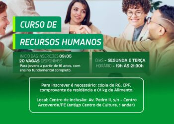 Centro de Inclusão e Oportunidades abre inscrições para o curso de Recursos Humanos, nesta segunda-feira (09)