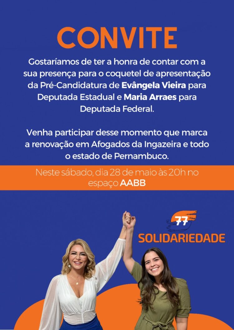 Evângela Vieira lança sua pré-candidatura sábado (28) em Afogados