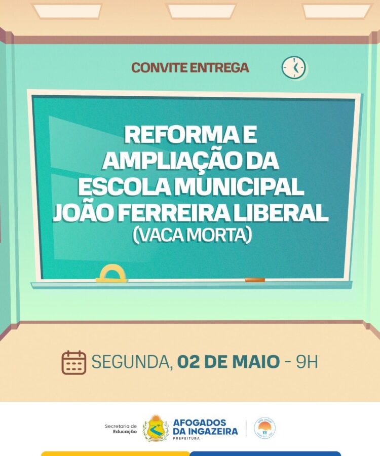 Sandrinho vai entregar Escola ampliada e reformada na Vaca Morta