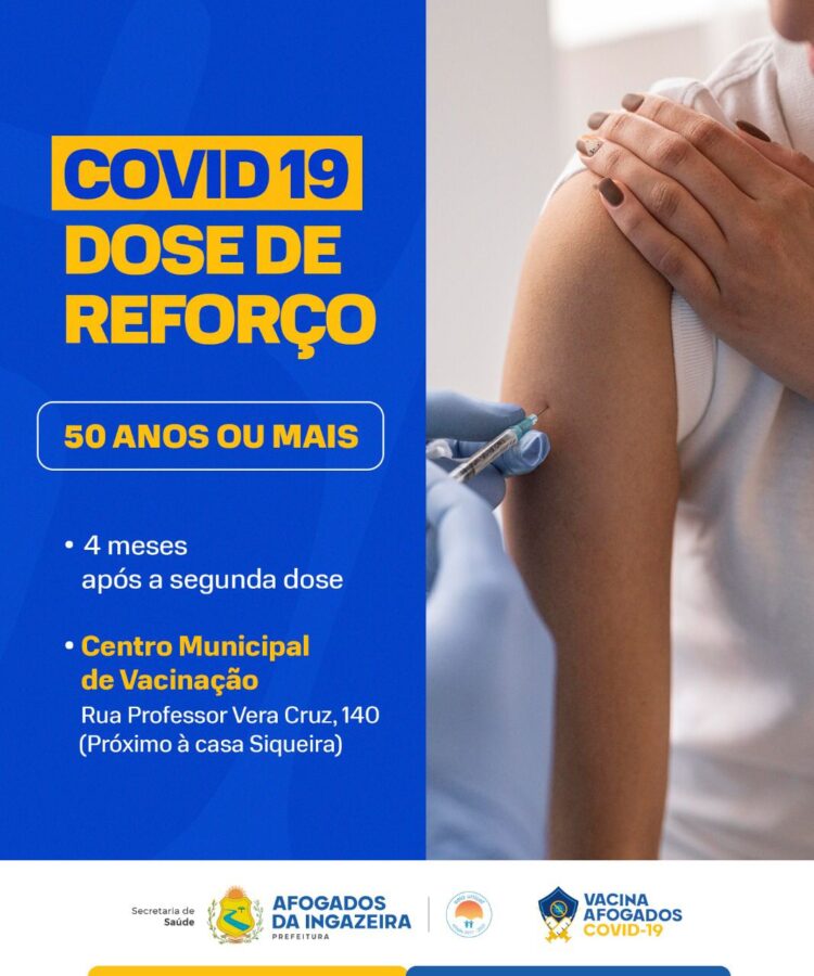 COVID: Afogados vai aplicar dose de reforço para público de 50 anos ou mais