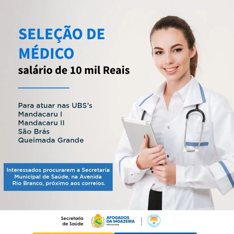 Afogados procura médicos para atender UBS’s