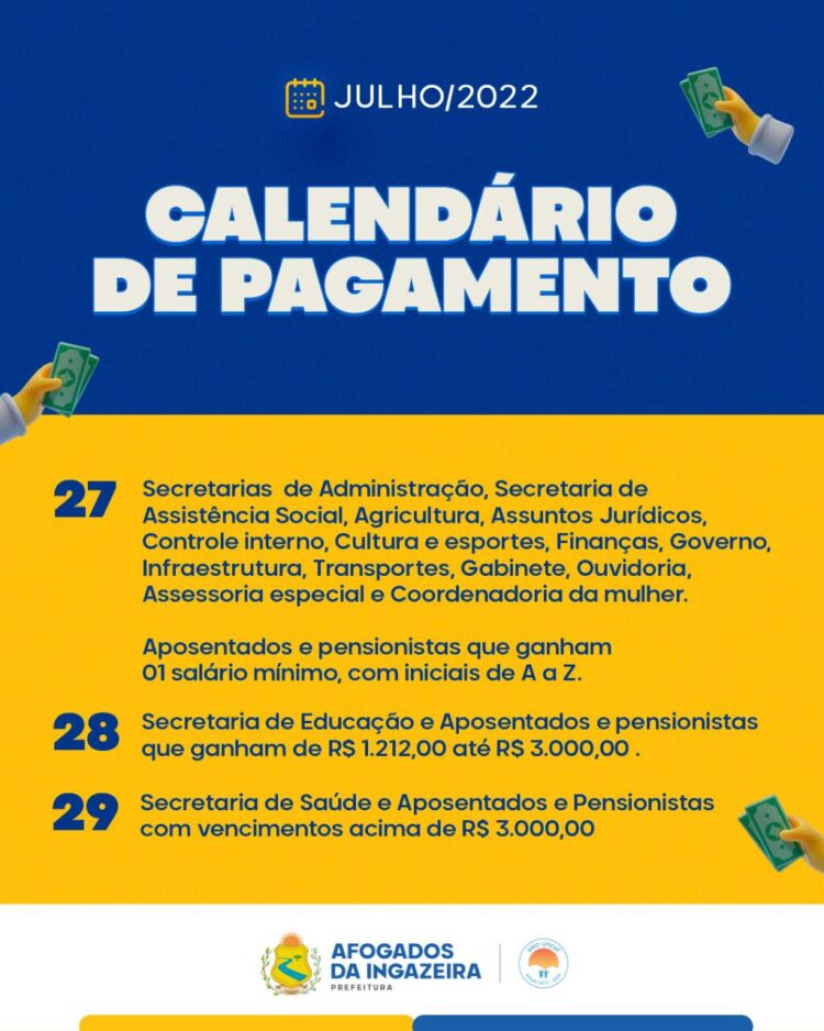 Prefeitura de Afogados inicia nesta quarta (27), pagamento dos servidores municipais