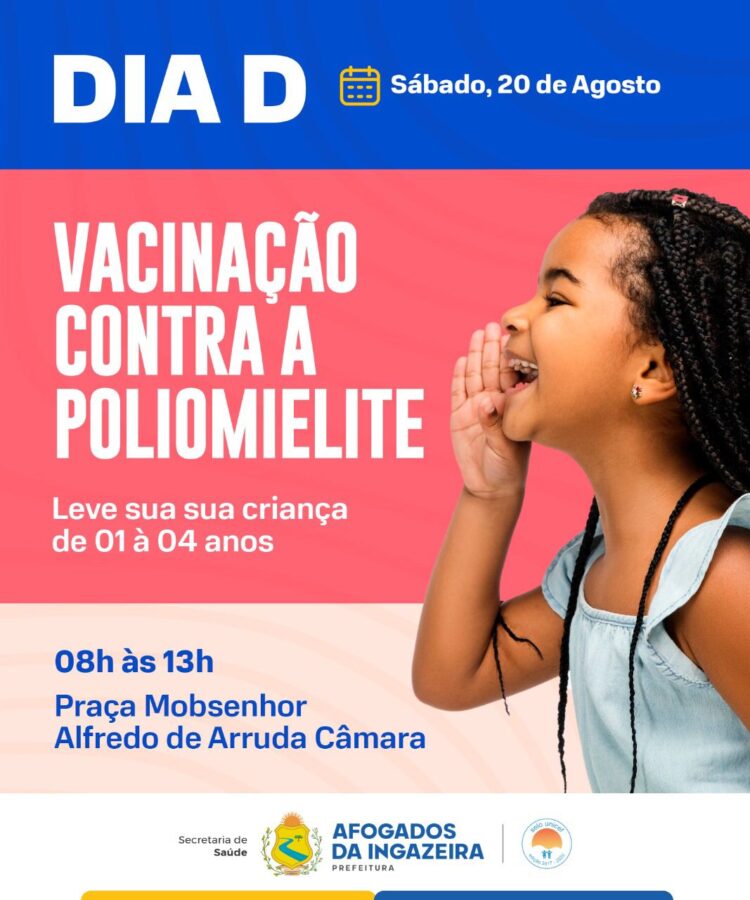 Dia D contra a poliomielite será neste sábado em Afogados