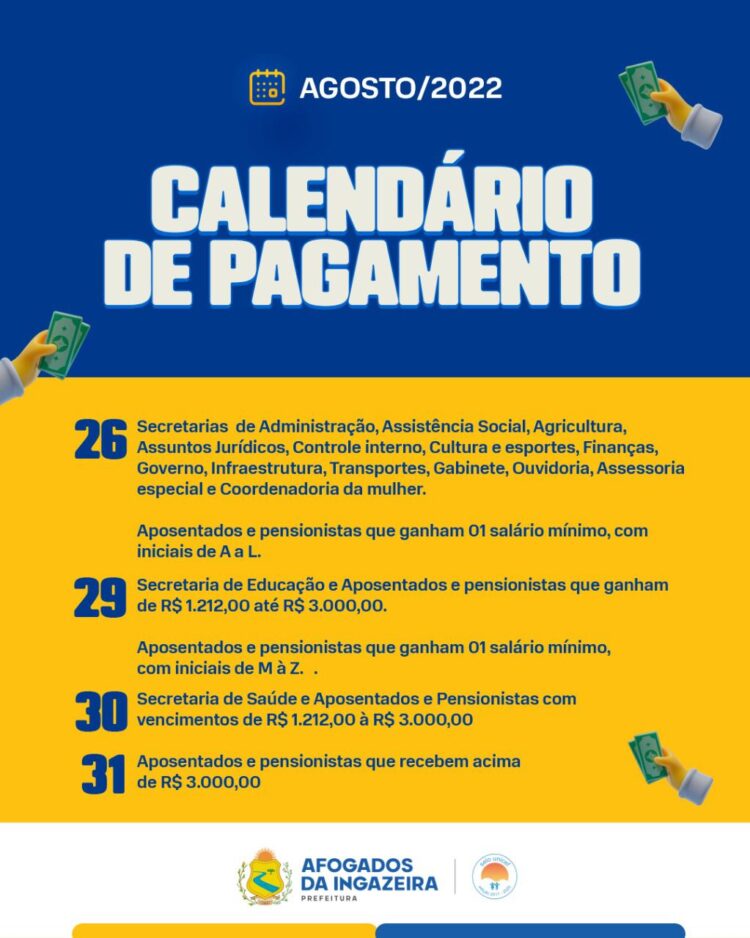 Prefeitura de Afogados inicia nesta sexta pagamento de servidores municipais