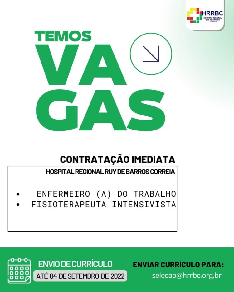 Hospital Regional Ruy de Barros Correia, em Arcoverde, abre novo processo seletivo
