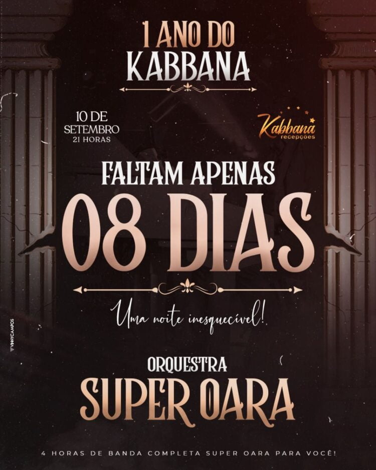 Kabbana Recepções vai comemorar seu primeiro ano com grande show