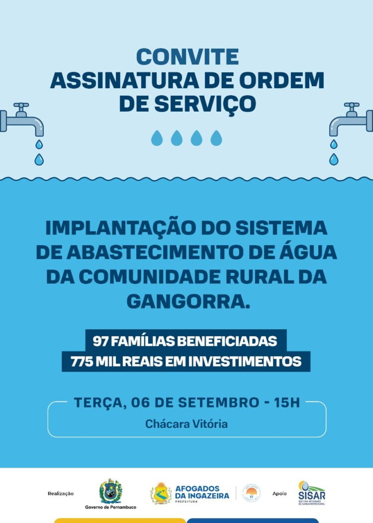 Gangorra vai ganhar sistema de abastecimento de água. Obras da Compesa e Prefeitura de Afogados