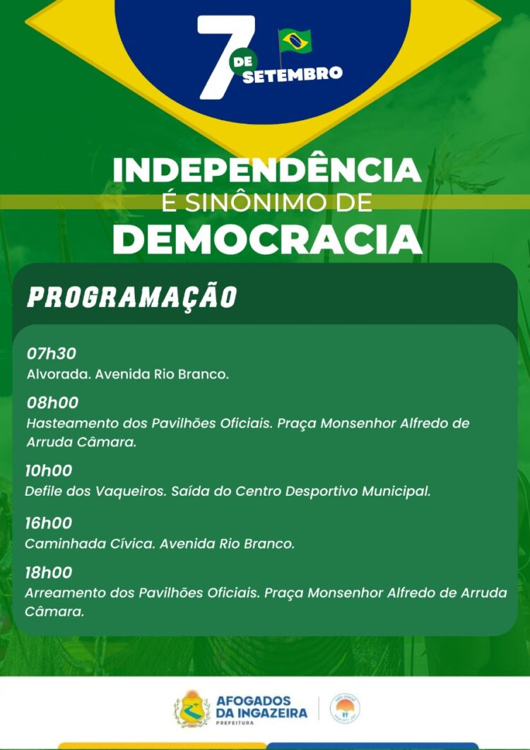 Em Afogados, desfile do sete de setembro será na Avenida Rio Branco