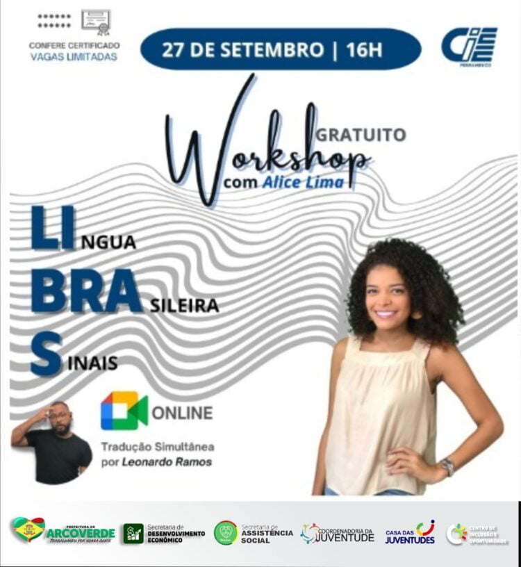 Prefeitura de Arcoverde e CIEE abrem inscrições para workshop gratuito de Libras