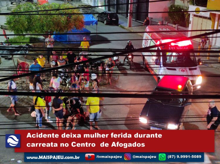 Acidente deixa mulher ferida durante carreata no Centro de Afogados da Ingazeira; veja vídeo