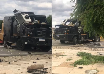 Carro forte é assaltado na tarde desta sexta-feira (21) no Povoado de Placas de Piedade, divisa Brejinho/Itapetim