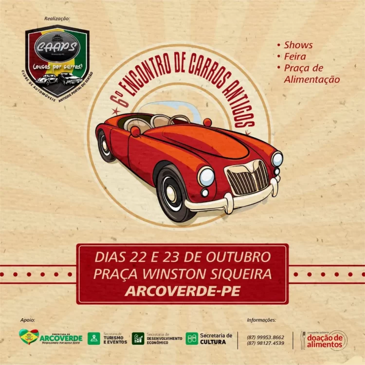 6ª edição do Encontro de Carros Antigos é realizada em Arcoverde