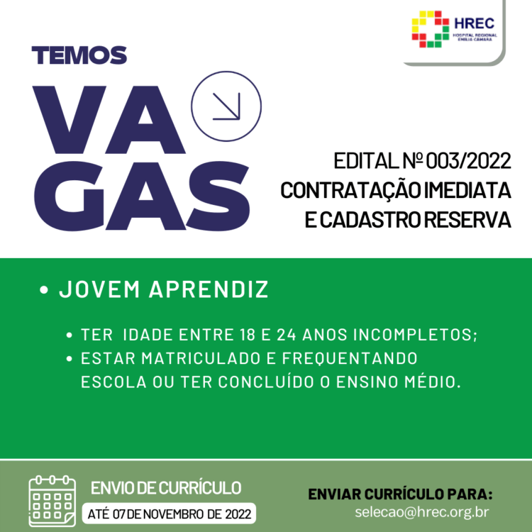 Hospital Regional de Afogados contrata Jovem Aprendiz