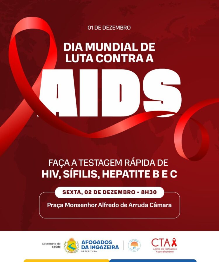 No mês de luta contra a Aids, Prefeitura de Afogados promove ação de testagem gratuita