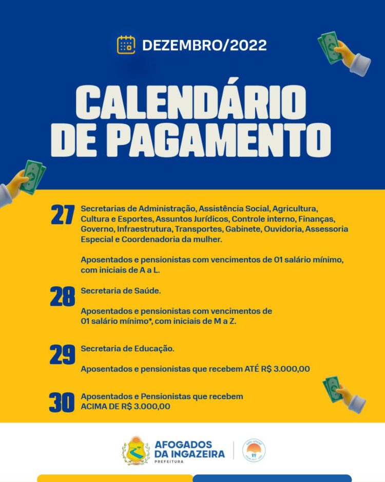 Prefeitura de Afogados inicia nesta terça (27) o pagamento dos servidores