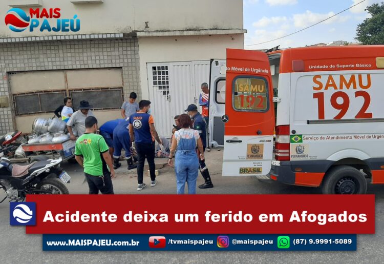 Acidente deixa um ferido na manhã desta quinta (12), em Afogados