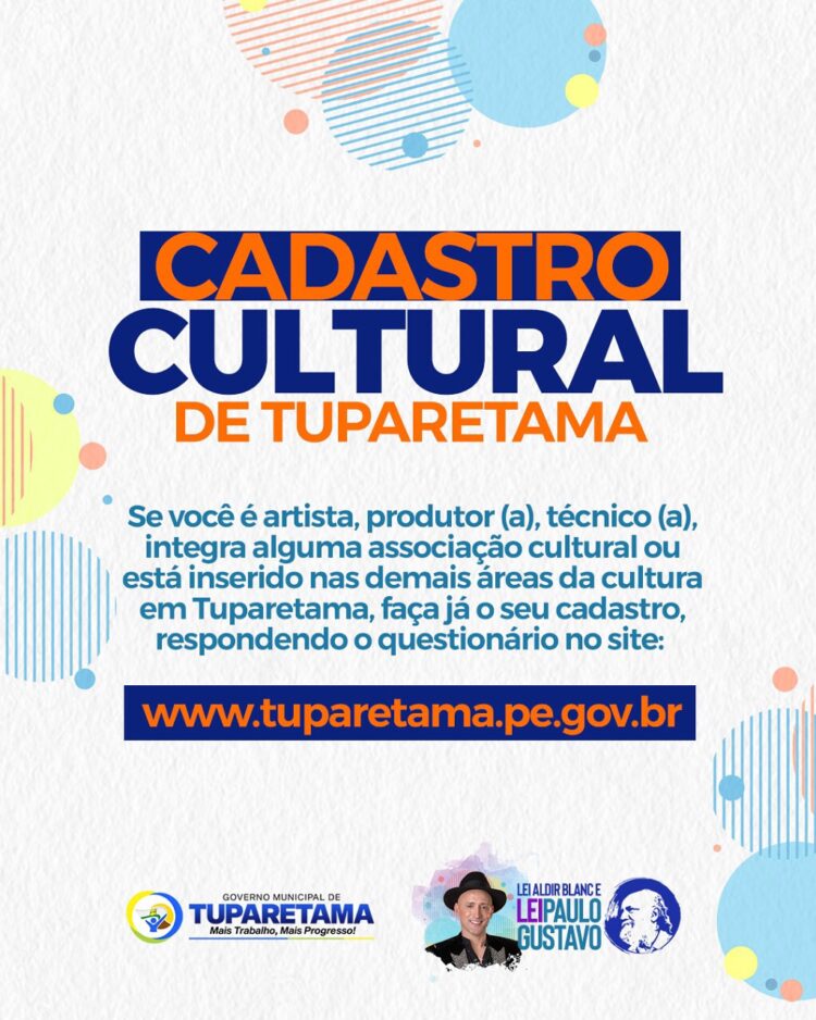 Tuparetama lança cadastro para trabalhadores da cultura
