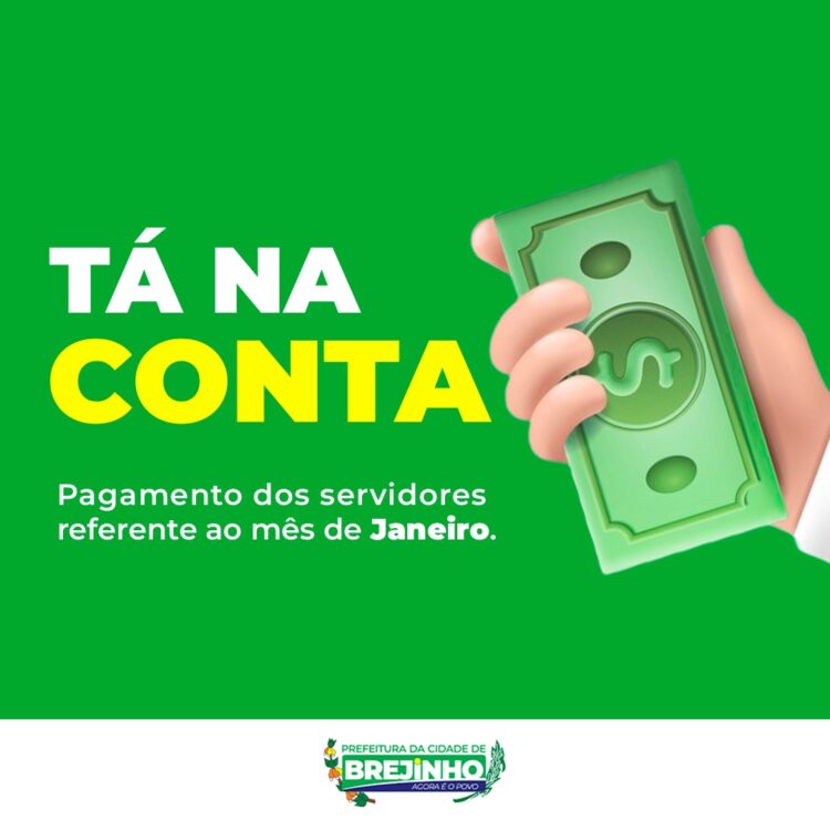 Prefeitura de Brejinho antecipa pagamento de salários dos servidores municipais