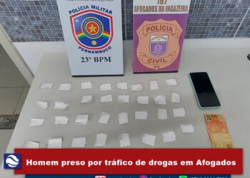 Primeira Mão: Homem preso por tráfico de drogas em Afogados