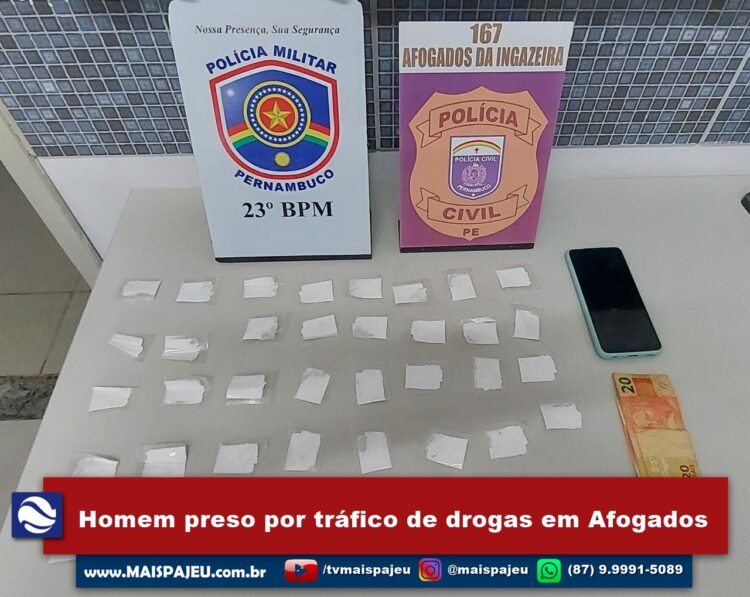 Primeira Mão: Homem preso por tráfico de drogas em Afogados