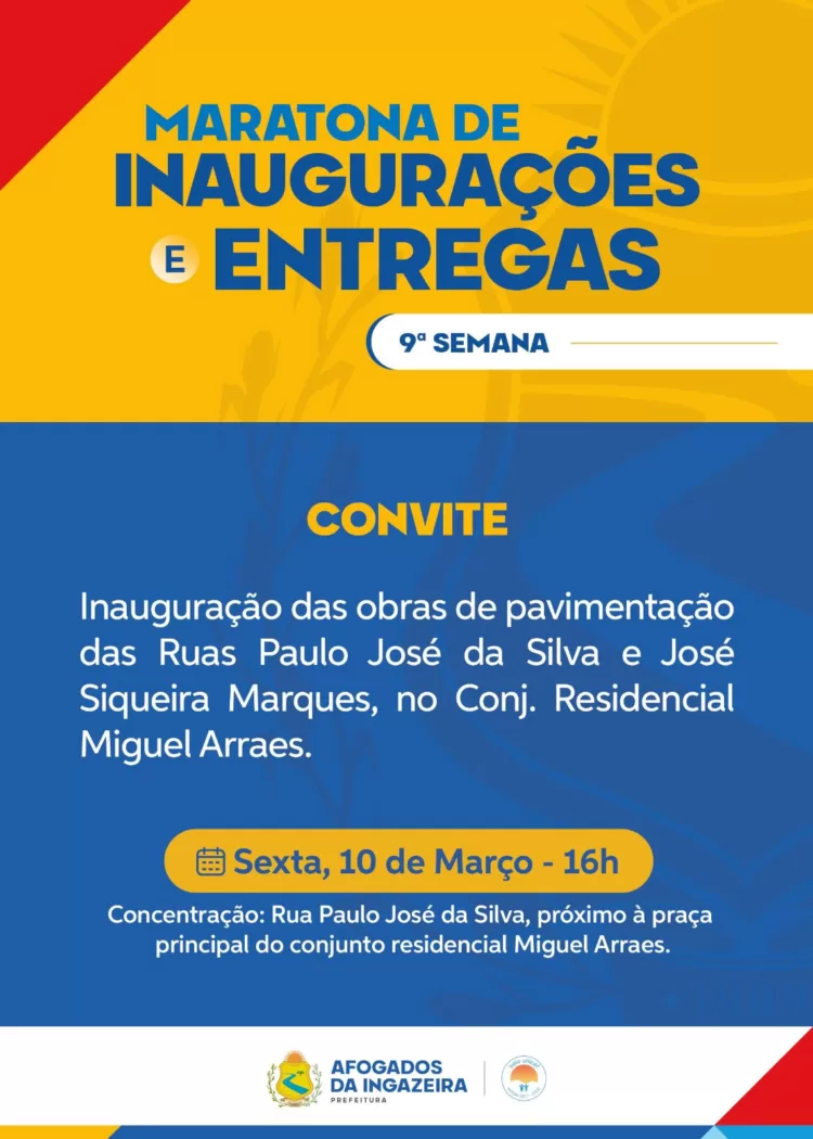 Prefeitura de Afogados vai inaugurar duas ruas pavimentadas no residencial Miguel Arraes