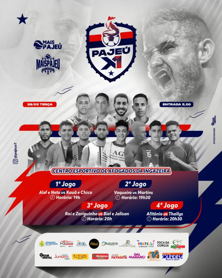 Pajeú X1: Afogados recebe o maior jogador de X1 do mundo e 4 grandes jogos