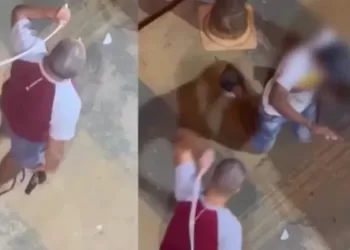 Vídeo: PM dá chibatadas em homem que esperava por comida em Goiás