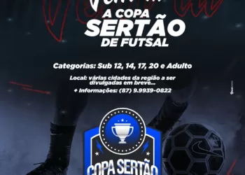 Inscrições abertas para a Copa do Sertão de Futsal Sub 12, 14, 17 e 20