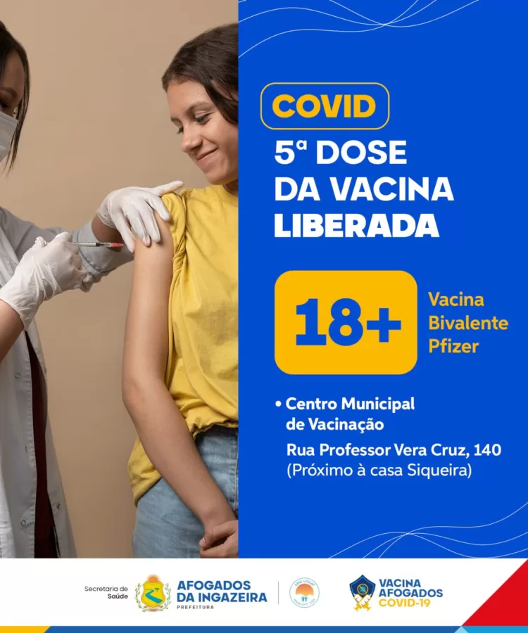 Afogados: população com 18 anos ou mais já pode tomar reforço com vacina bivalente contra a COVID