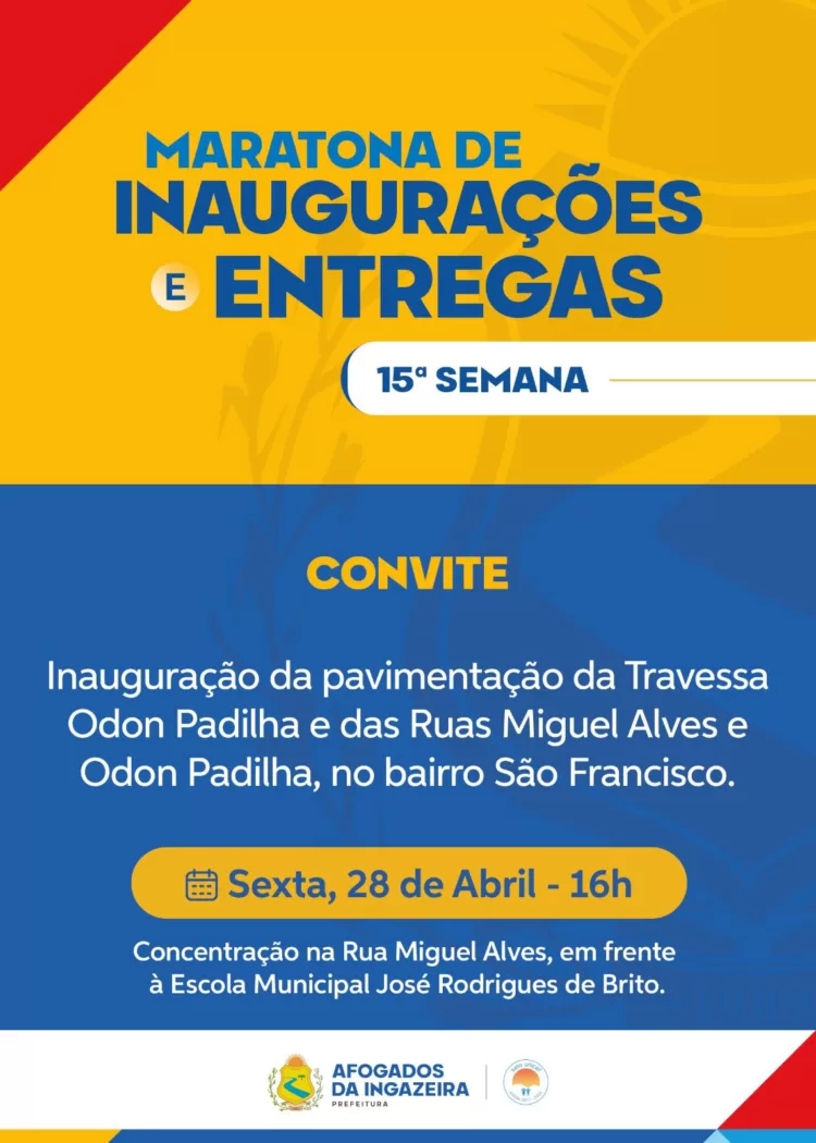 Sandrinho vai inaugurar três ruas de uma só vez em Afogados