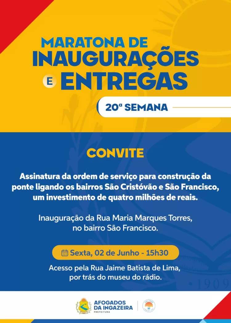 Sandrinho vai assinar ordem de serviço para obra da ponte que ligará bairros São Francisco e São Cristóvão