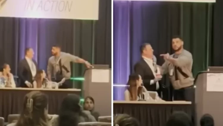 Homem invade palestra, bate em médico e cita abuso de esposa, nos EUA: ‘No Brasil, te matava’ (vídeo)