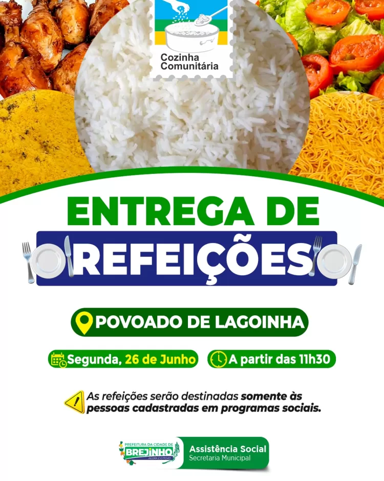 Cozinha Comunitária realiza entrega de refeições em Vila de Fátima, Brejinho