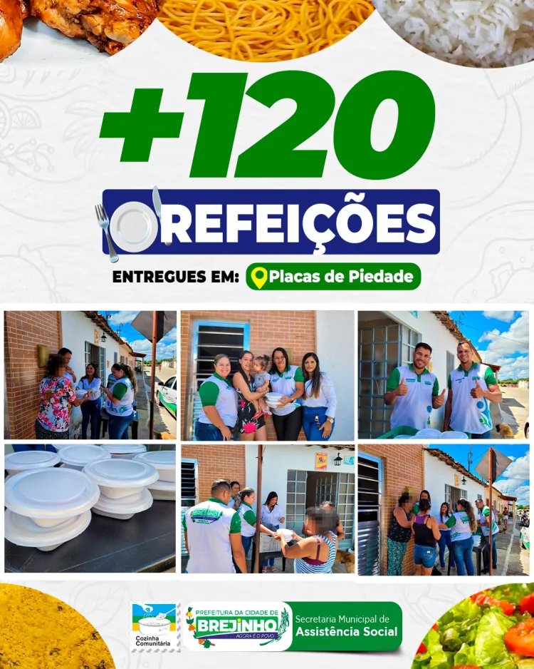 Prefeitura de Brejinho entregou 120 refeições no povoado de Placas de Piedade