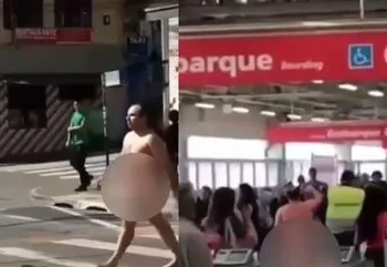 Homem entra completamente nu em estação de trem de SP