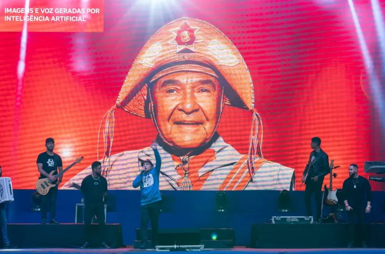 Luiz Gonzaga é recriado por inteligência artificial e canta com João Gomes em festival
