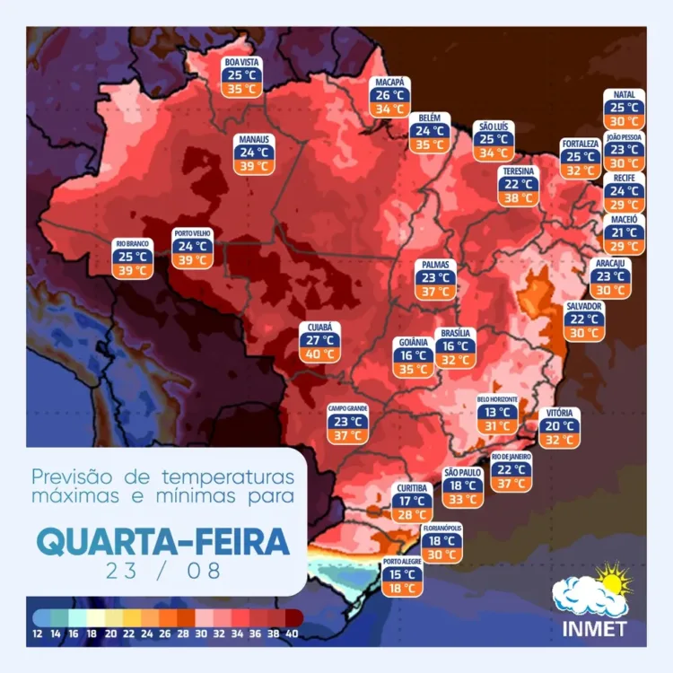 ‘Altamente atípico’: meteorologista explica causas e duração da onda de calor que ganha força no Brasil