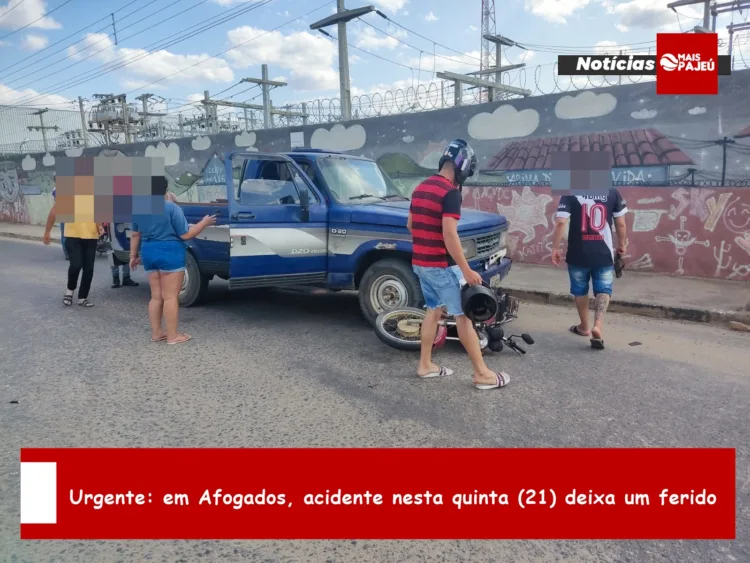 Urgente: em Afogados, acidente nesta quinta (21) deixa um ferido