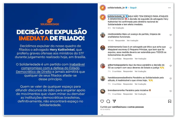 Solidariedade expulsa advogado que confundiu livros no STF