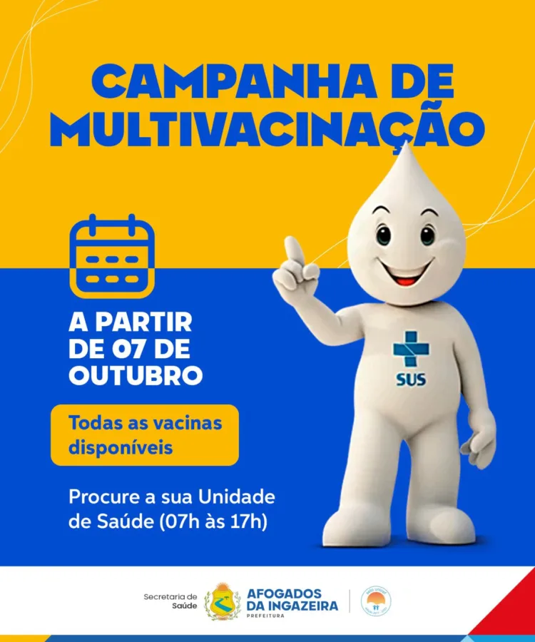 Afogados: Secretaria de saúde inicia campanha de multivacinação neste sábado (07)